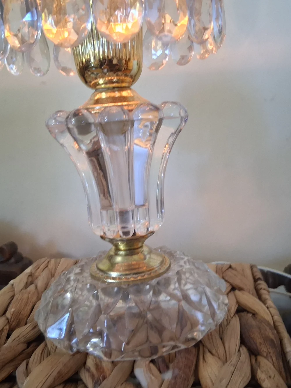 Vintage Michelotti Crystal Boudoir Parlor Lamp